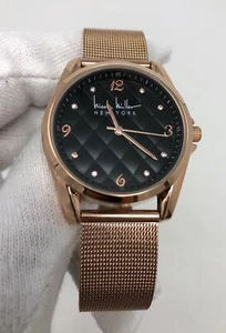 Nicole Miller Crystals Black Dial Rose Gold Mesh Women's Watch NY50248002 SD - Picture 1 of 7