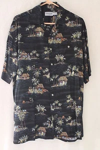 Windham Pointe Herren Hawaii Camp Hemd Schwarz M 100% Viskose - Bild 1 von 4
