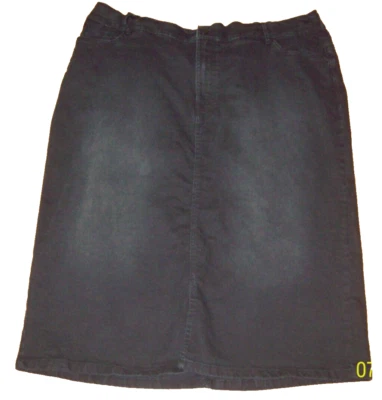 Falda Evans Mujer TALLA PLUS 26 Negra JEAN LARGO 32" Elastizada CINTURA ELÁSTICA Bolsillos Foto 1 de 4