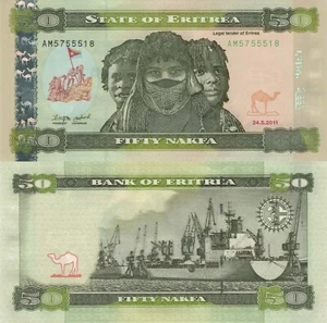 Eritrea 50 Nakfa (2011) - Ureinwohner/Frachter/P-10, B111a UNC - Bild 1 von 3