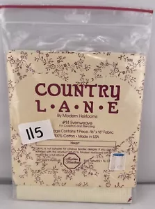 Aida Fabric Country Lane Floral Heart Printed Border Red 14Count 16X16 Vintage - Picture 1 of 2