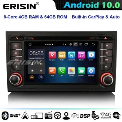 8-Core Android 11 Car Stereo Radio Audi A4 S4 RS4 B9 B7 EXEO SEAT CarPlay 4+64GB - Image 1 of 4