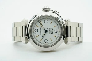 Cartier Pasha C Big Date Data W31044M7 2475 weißes Zifferblatt 35mm Automatik 09/2000... - Bild 1 von 1