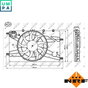 FAN RADIATOR 47757 FOR OPEL A20DTH/20DTL/20DT B20DTJ D20DTJ Z20DTJ Y 2.0L 4cyl - Picture 1 of 8