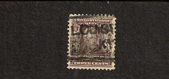 1902-3 U.S.Regular Issue 3c Violet JACKSON Sc#302 Used Louisville, KY PM - Image 1 of 1