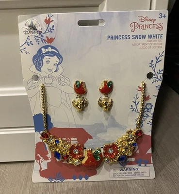 Nuevo Conjunto de Joyería de Disfraz Princesa Blancanieves Disney Collar Clip Pendientes Foto 1 de 2