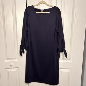 Talbots Dress XL Blue Paisley Midi Wrap Boho Office Business Professional - Picture 1 of 6