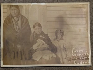 Original 1911 Harmon Percy Marble Native American 3 Generations of Omaha Indians - Picture 1 of 8