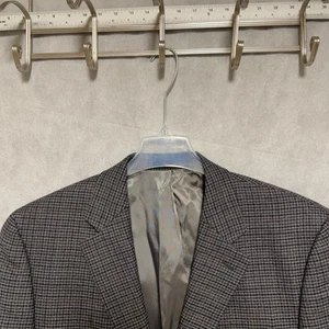 Chaps Blazer Men 40S Gray Houndstooth Lambswool Flannel Jacket Ralph Lauren Luxe - Picture 1 of 9