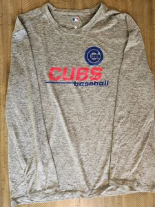 Camicia MLB Chicago Cubs Baseball Uomo XL Manica Lunga Poliestere Grigio - Foto 1 di 5