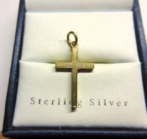 Vintage massiver 9 kt GOLD KREUZ, KRUZIFIX Design ANHÄNGER - Bild 1 von 4