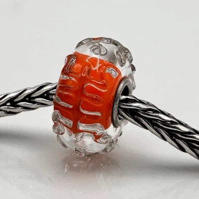 TROLLBEADS Longevidad Evento Único LAA 925S NUEVO Estado, Texturizado Rojo-Naranja Foto 1 de 4