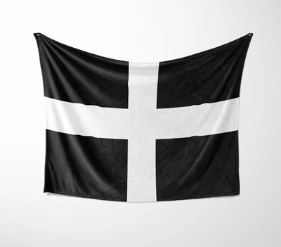 GIFTIMIZED Cornish Flag Cornwall Fleece Blanket Home Decor Throw Gift Custom Made Soft Warm