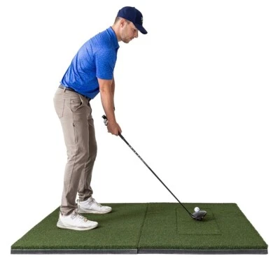 TRUEBIRDIE Beaver Tail Golf Simulator Mat w/ the Most Realistic Hitting Strip (4ft x 5.5ft)