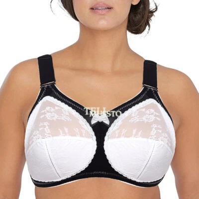 Women Minimizer Lace Bra Sleep Unlined Wireless Full Figure Support Plus Size - Image 1 of 4