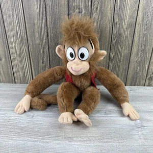 Vintage Disney Aladdin Abu Monkey Plush Stuffed Toy 1992 Mattel Red Vest - Picture 1 of 22