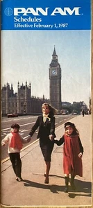 PAN AM AIRWAYS WINTER 1986/87 TIMETABLE ROUTE MAP B747 - Picture 1 of 1