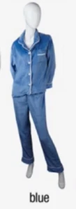 Soft Cozy ButtonDown Pajama Set, Blue, Size M/L - Picture 1 of 1