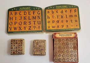 LOT of 5 ALPHABET rubber stamp sets - Personal Stamp Exchange,  EK Success - Picture 1 of 21