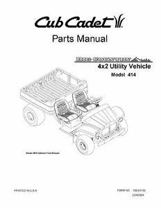 Cub Cadet Big Country 4x2 utility vehicle Operator Manual No. 414 - Picture 1 of 1