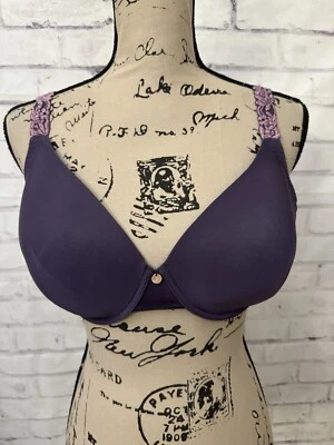 Natori Bra Size 38D Body Double With Lace Full Fit  Purple 136001 Underwire - Image 1 of 4