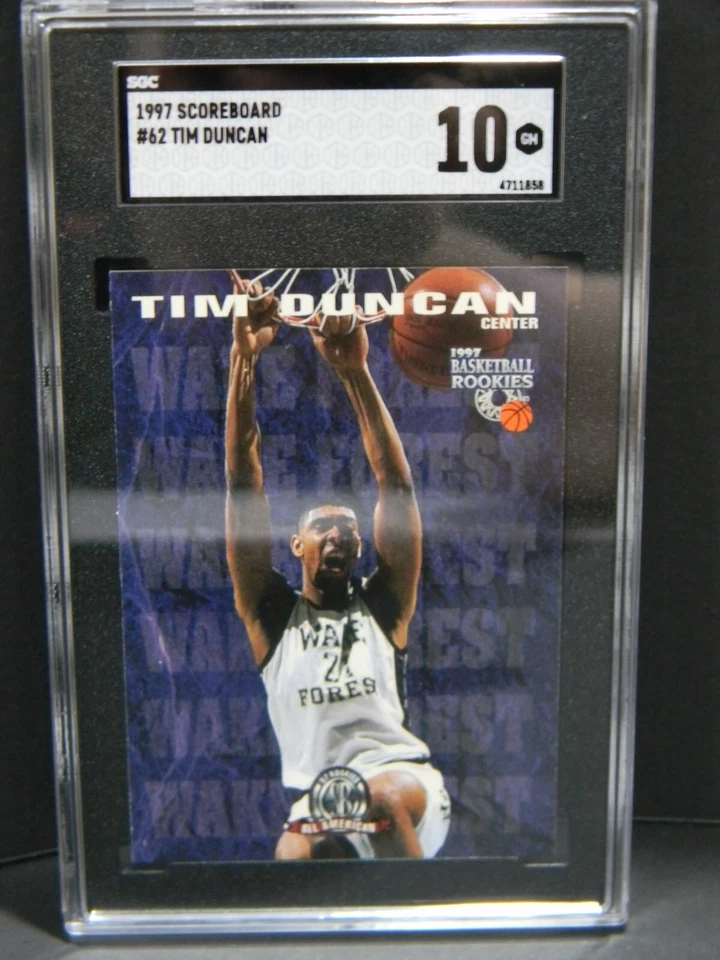 1997 ScoreBoard Tim Duncan Rookie SGC 10 Gem #62 Spurs Legend HOF!! investment! - Image 1 of 2