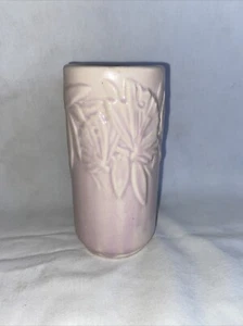 McCoy Pottery 1940s Butterfly Line Pink Mauve Mid Century Modern Vase 6” - Picture 1 of 9
