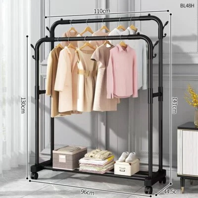 Heavy Duty Clothing Garment Rack Sturdy Clothes Organizer Double Rails Hanger - Image 1 of 4