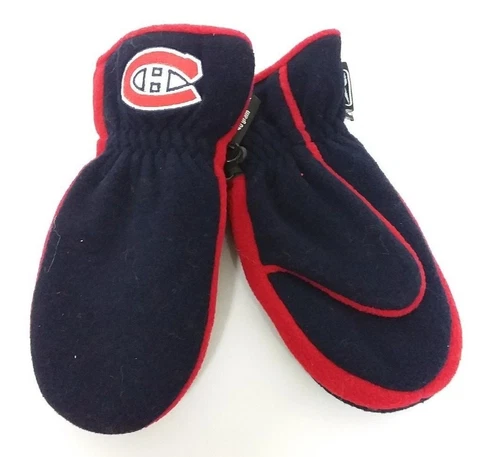 Montreal Canadiens NHL Youth Reebok Navy Winter Knit Fleece Mitten Gloves 4-7 Yr Cover