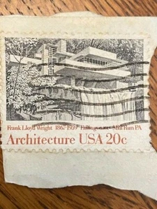 Frank Lloyd Wright 1867-1959 Falling Water 20c Stamp Architecture Mill Run, PA - Foto 1 di 2