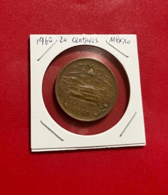 MONEDA DE 20 CENTAVOS MÉXICO 1960 - ¡BONITA MONEDA MUNDIAL!!! Foto 1 de 2