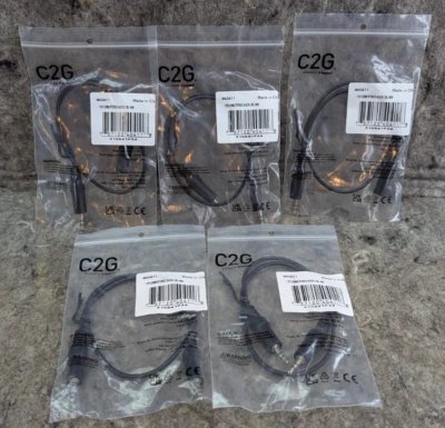 🔥Lote de 5 cables de audio estéreo C2G Legrand de 3,5 mm, cable macho a macho de 3,5 mm, negro Foto 1 de 4