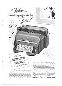 1949 Remington Rand Electric De Luxe Schreibmaschinenanzeige - funktioniert für Sie! - Bild 1 von 1