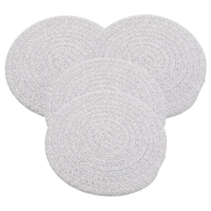 4 piezas mantel individual tejido antiescaldaduras posavasos redondos para mesa de comedor - Imagen 1 de 12