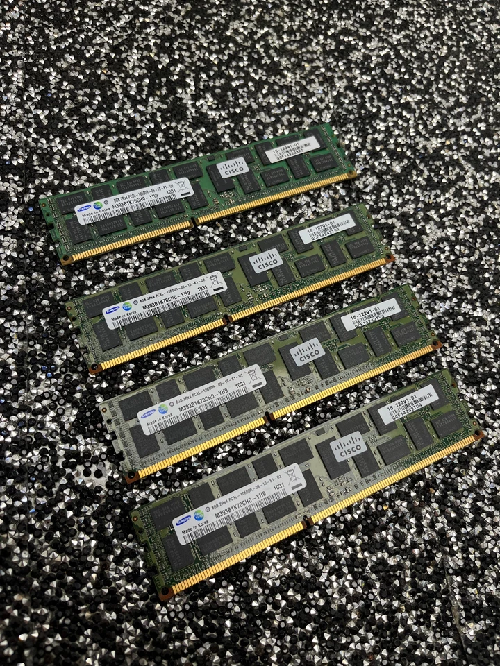 32GB (4x8GB) Samsung CISCO M393B1K70CH0 PC3L 10600R ECC REG 1333 Server RAM #4F - Image 1 of 1
