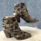 Lucky Brand Boots Womens 8 M Adalan Ankle Booties Multicolor Cow Hair Zip Heeled