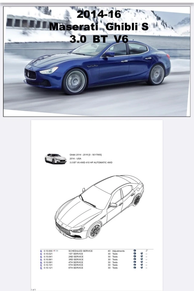 Maserati Ghibli Quattroporte Levante 2014-2017 Workshop manual - Image 1 of 1