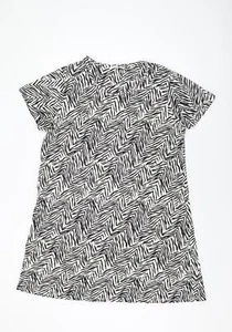 Marks and Spencer Womens White Geometric Cotton Top Dress Size 18 - Picture 1 of 10