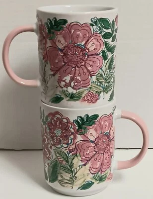 Tazas de té de café Cynthia Rowley New York 2 patrones florales VER  Foto 1 de 4