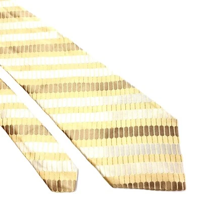 Corbata de seda tejida a rayas amarillas Gianfranco Ruffini Italia Foto 1 de 4