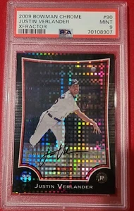 2009 Bowman Chrome #90 Justin Verlander XFRACTOR Detroit Tigers PSA 9 MINT - Picture 1 of 2