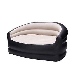 Inflatable Sofa, Air Flocking Couch Loveseat For Outdoor Camping - Picture 1 of 15