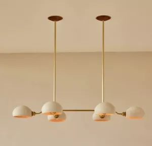 Baker Chandelier Six Arm Brass Modern ceiling chandelier - Picture 1 of 6