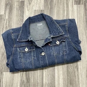 LEVI'S Button Down Dark Wash Blue Denim Jean Jacket Boy's Size XL - Picture 1 of 9