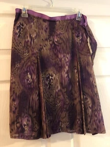 New Worthington Petite Purple Paisley Skirt Inlet Sz 14P NWT 14 Petite - Picture 1 of 6