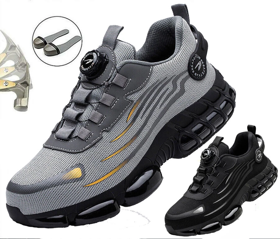 MARKENLOS Neue Herren Sicherheitsschuhe Leichte Arbeitsschuhe Stahlkappe S3 Sport Sneaker