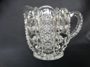 EAPG Klar Westmoreland Glas Säulen Daumenabdruck 11,5 Unzen Milchkännchen C.1901 Sehr guter Zustand - Bild 1 von 9