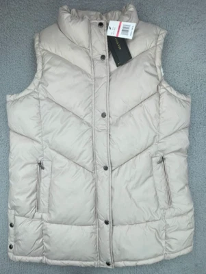 Chaleco acolchado resistente a la intemperie para mujer XXL beige abedul cremallera completa piel sintética a presión precio de venta sugerido por el fabricante 100 Foto 1 de 4