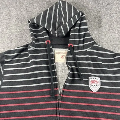 TLD Troy Lee Designs XL Zip Hoodie Gray Red Striped with Patch Men's Casual Wear - Image 1 of 4