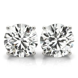14K Gold Lab Grown Diamond Solitaire Earrings IGI Certified 3.00 CTTW F/VS+ - Picture 1 of 14